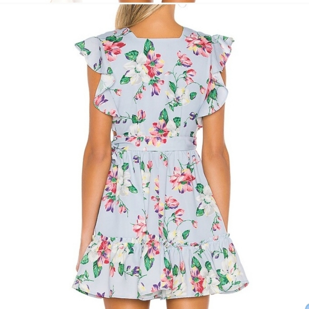 Revolve Majorelle Misty Floral Light Blue Paradise Mini Dress XxSmall Xxs - Picture 2 of 6